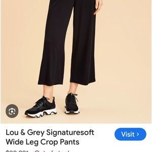 Lou & Grey Signature Soft Black Wide Leg Crop Pants NWT